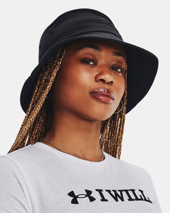 หมวกบักเก็ต UA Wide Brim สำหรับผู้หญิง in Black image number 4
